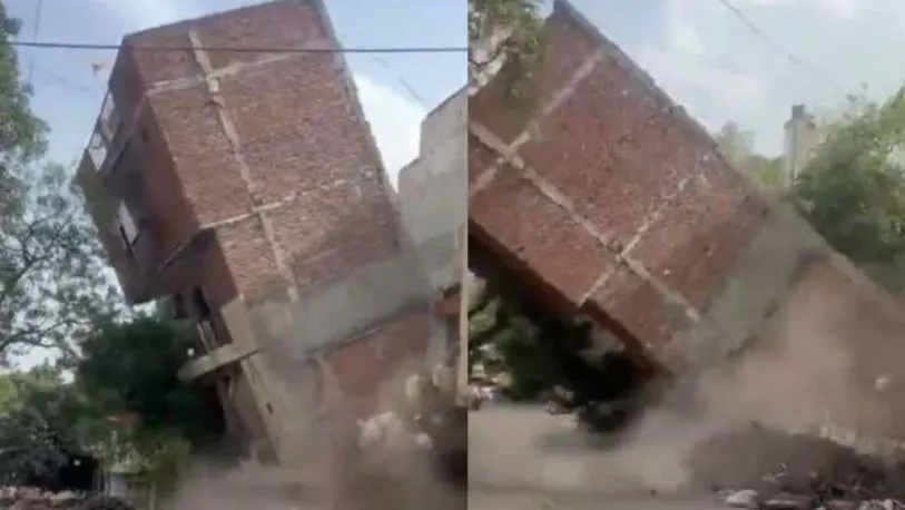 दिल्ली के कल्याणपुरी इलाके में गिरा चार मंजिला मकान, कोई हताहत नहीं
