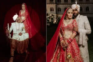 Arti Singh Wedding Photos : सुर्ख लाल जोड़े में छाया आरती सिंह का ब्राइडल लुक, दूल्हे संग दिए रोमांटिक पोज